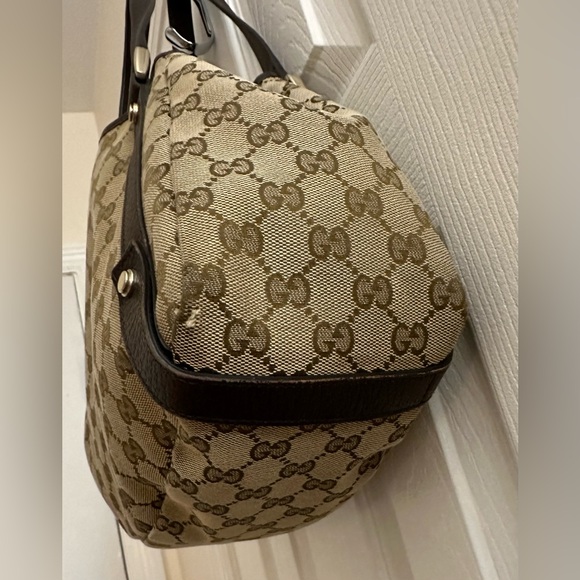 GUCCI Monogram Medium Abbey Shoulder Hobo Bag Dark Brown - Picture 4 of 10